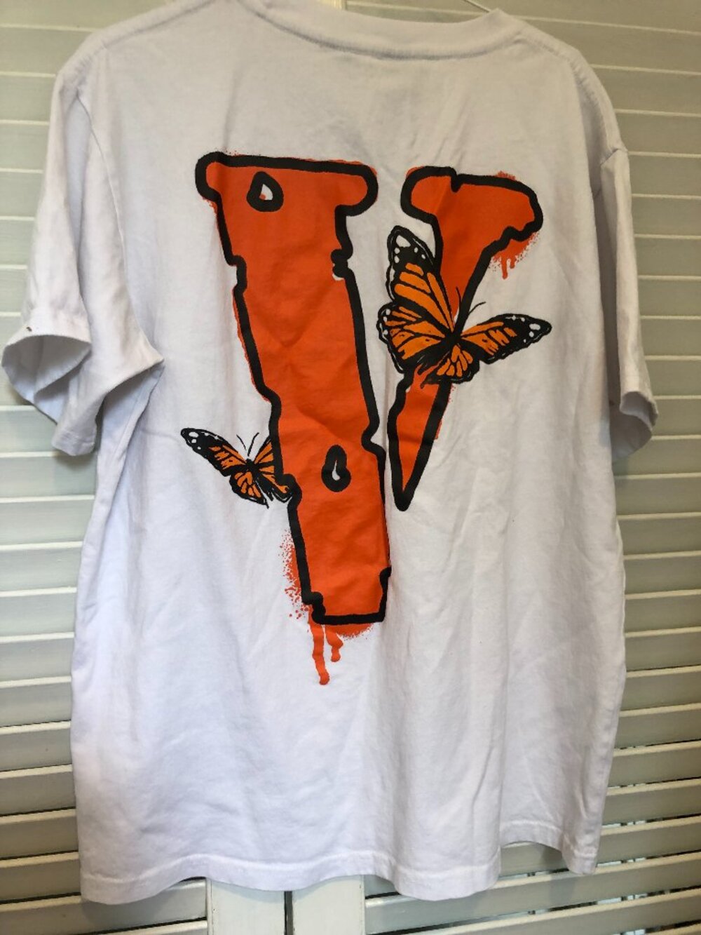 VLONE Legends Never Die Juice Wrld Butterfly White Men's Cotton T-Shirt Large